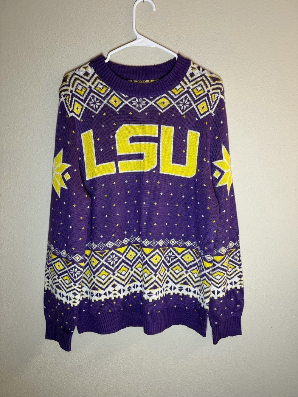 LSU Tigers Ugly Christmas Holiday Sweater  Unisex Size L College Sports Team